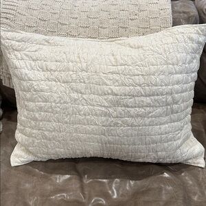 Eileen Fisher Home quilted silk/Cotton Pillow sham Standard Puckered Cottagecore